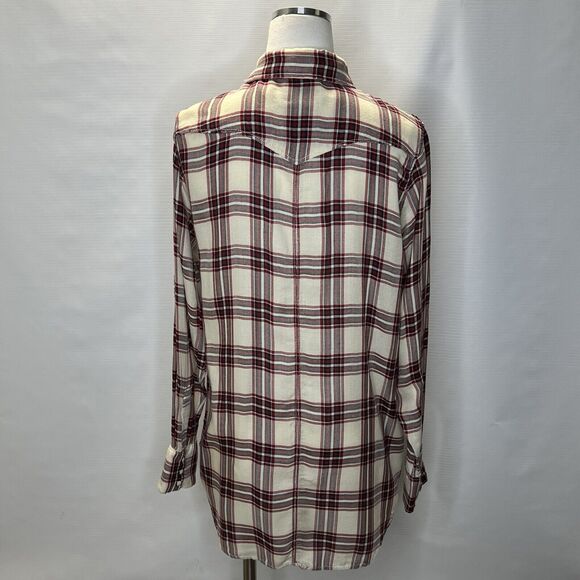 G-Star RAW Shirt Boyfriend Fit Tacoma Check Plaid Snap Button Womens Size Medium - Picture 3 of 13